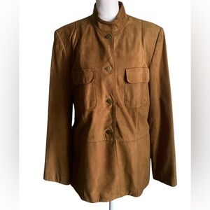 Talbots size 12 vintage 100% leather coat lined